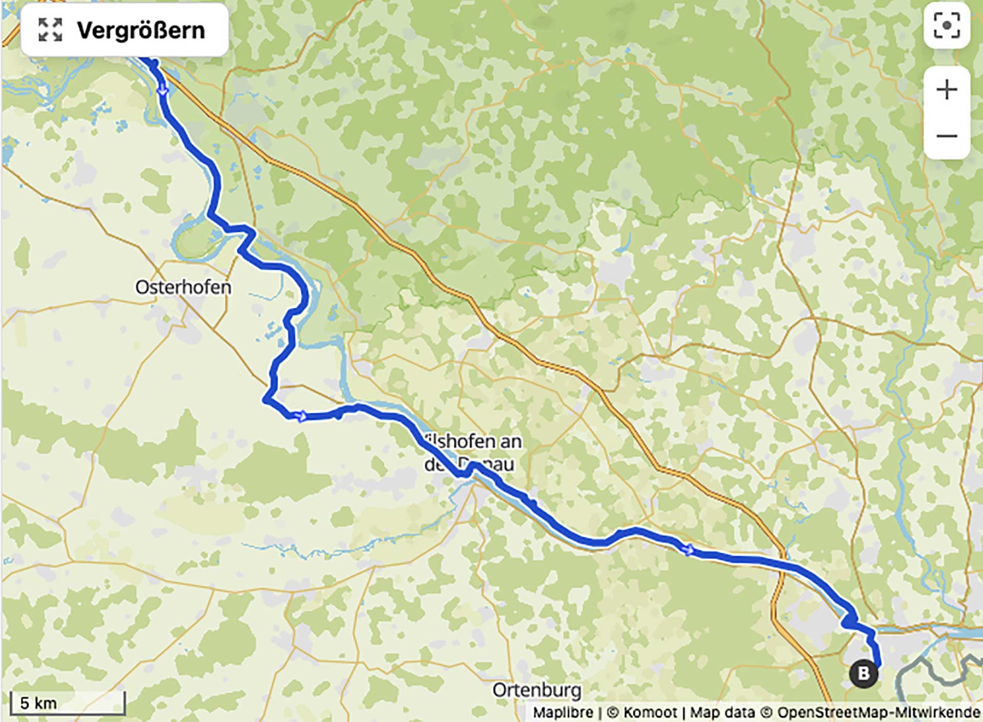 Route Straubing - Deggendorf - Passau