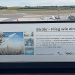 Birdly Werbung auf der Besucherterrasse des Flughafens Wien