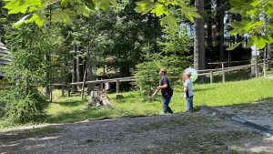 Pockerl Zielwerfen im Holzknechtland auf der Bürgeralpe in Mariazell
