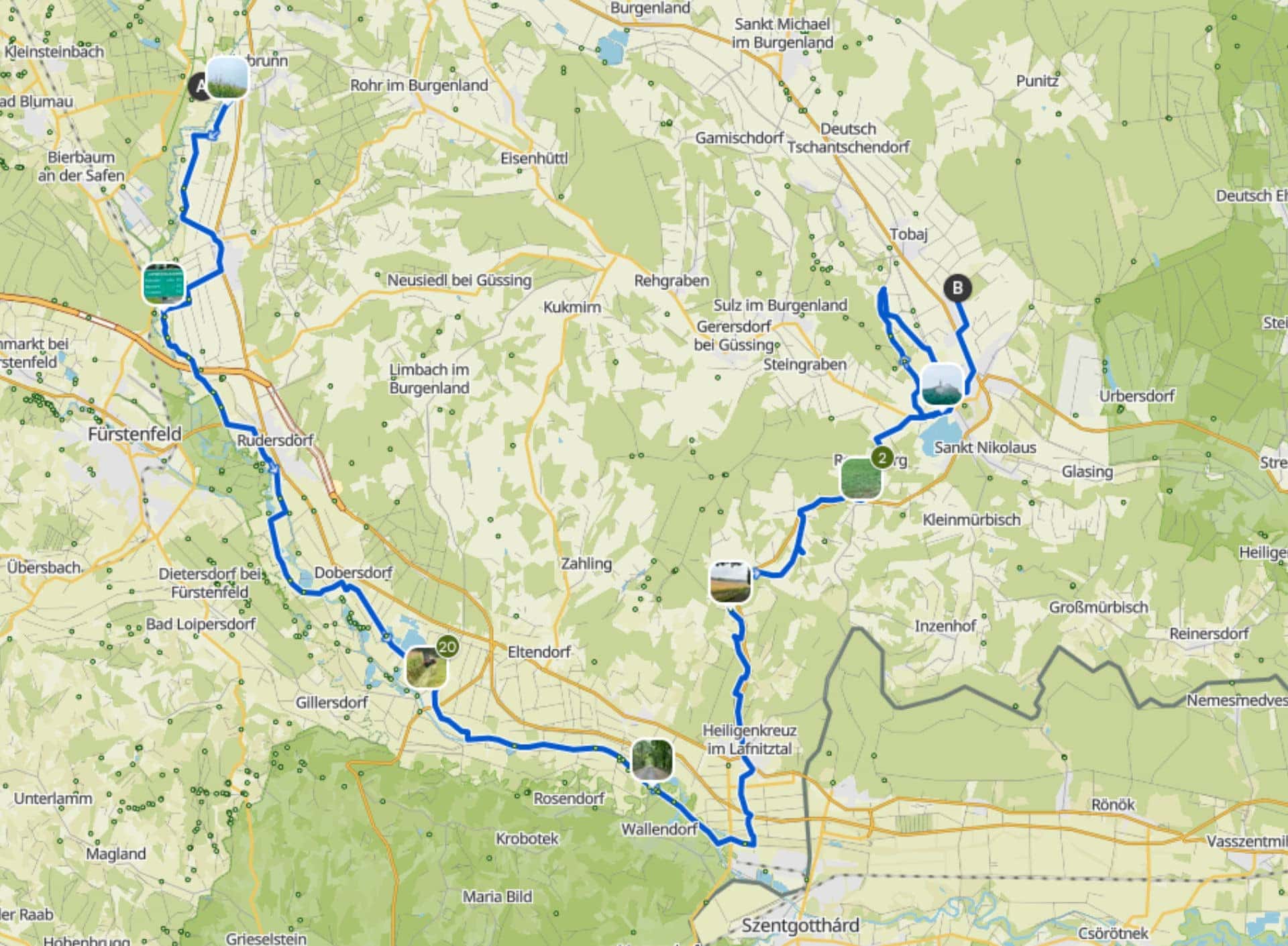 Mein Anhänger, mein Rad und ich kurven durchs Südburgenland