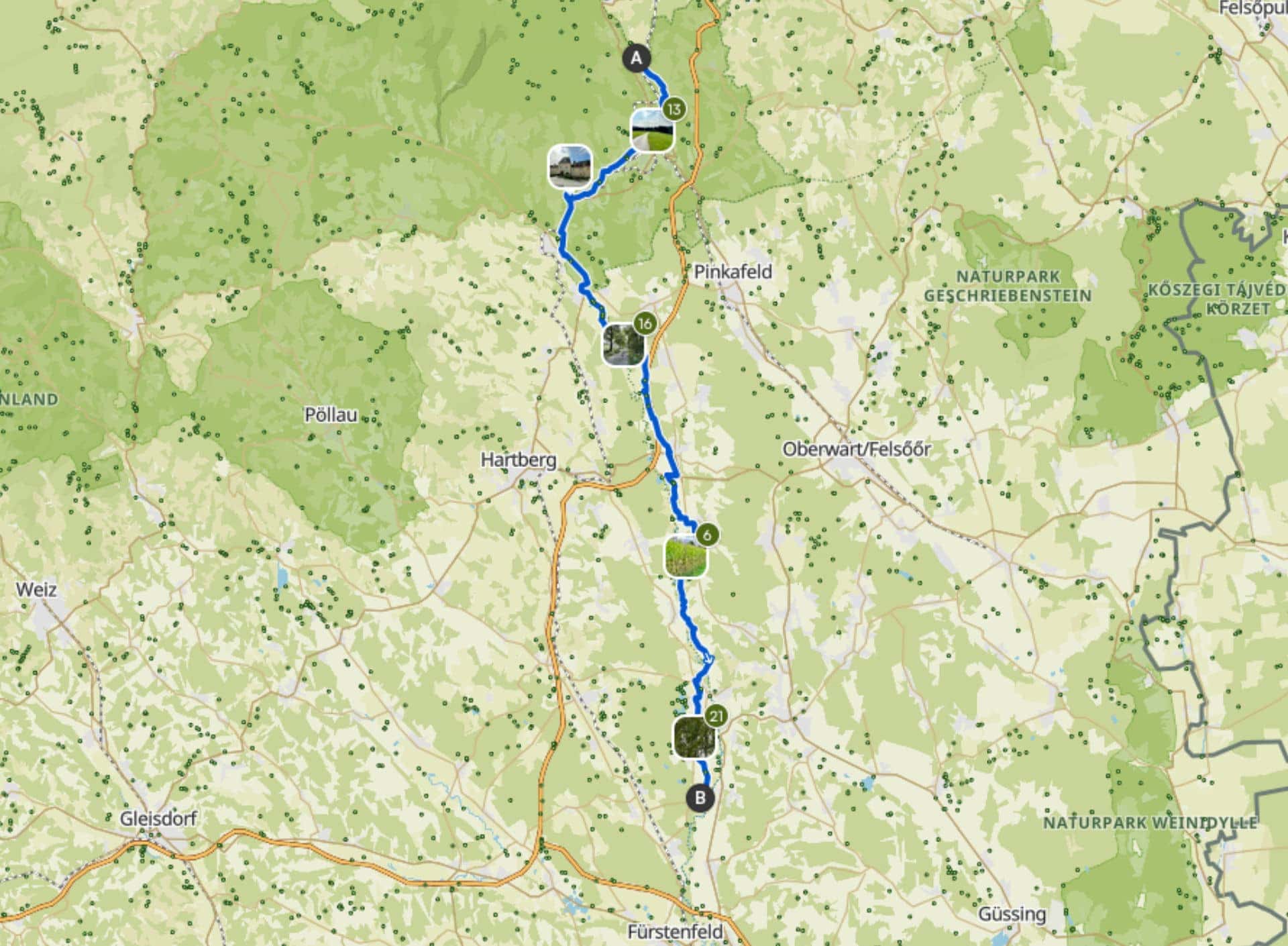 Mein Anhänger, mein Rad und ich kurven durchs Südburgenland