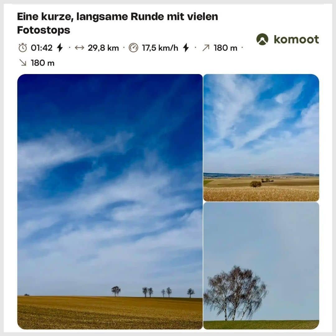 Komoot - eine kurze, langsame Runde mit vielen Fotostops