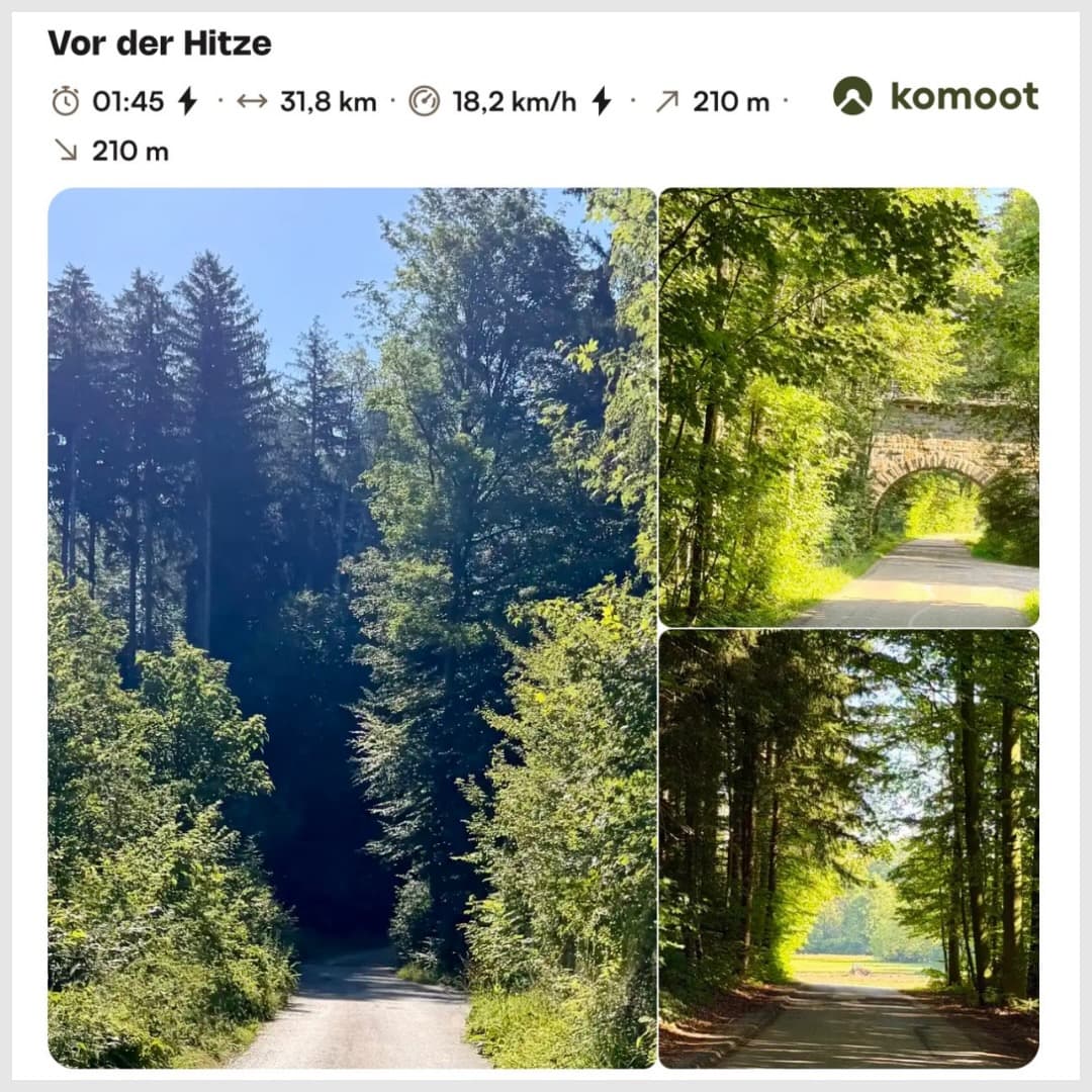 Komoot — Vor der Hitze