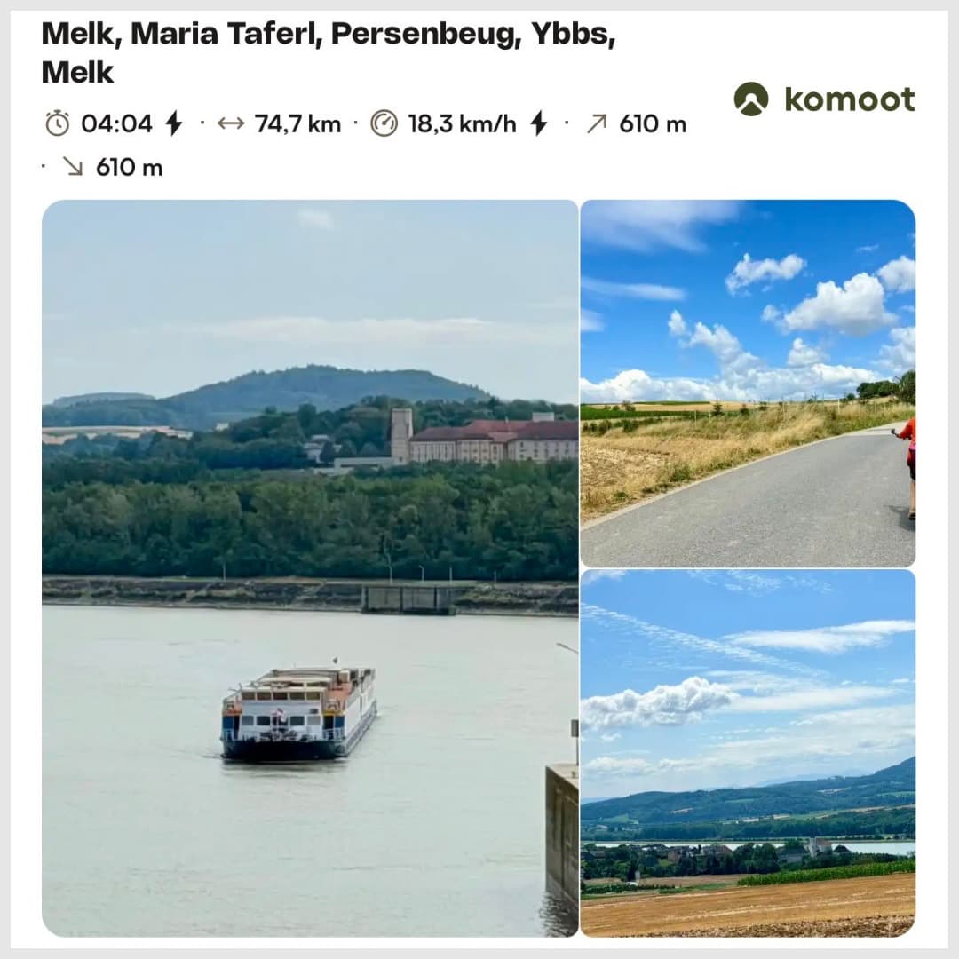 Komoot — Melk, Maria Taferl, Ybbs, Melk